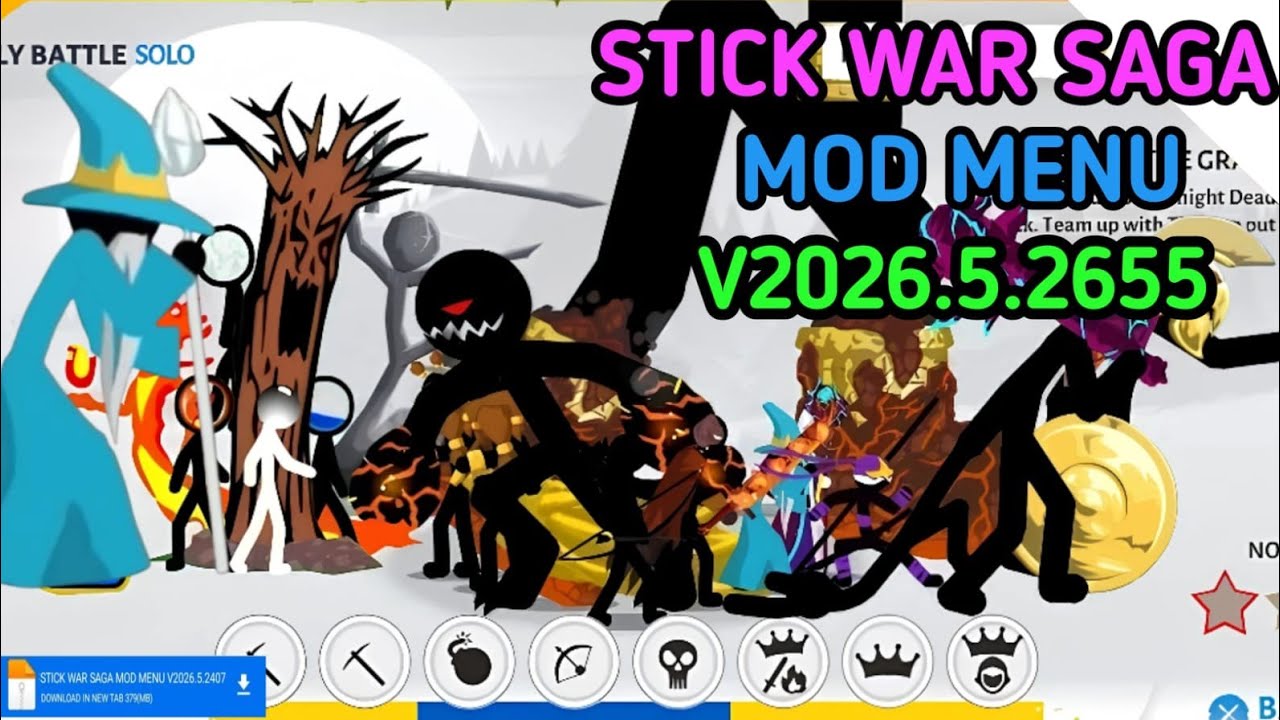 Безумное новое меню модов для Stick War Saga v2026.5.2655 😁