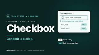 Checkbox: consent is a click | Form Studio in 5 Minutes #04