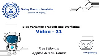 Bias Variance || Tradeoff and  Overfitting || Free 6 Months Applied AI&ML course #31 #gudsky