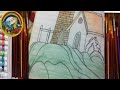 How To Drawing A Riverside Village Landscape Part 1