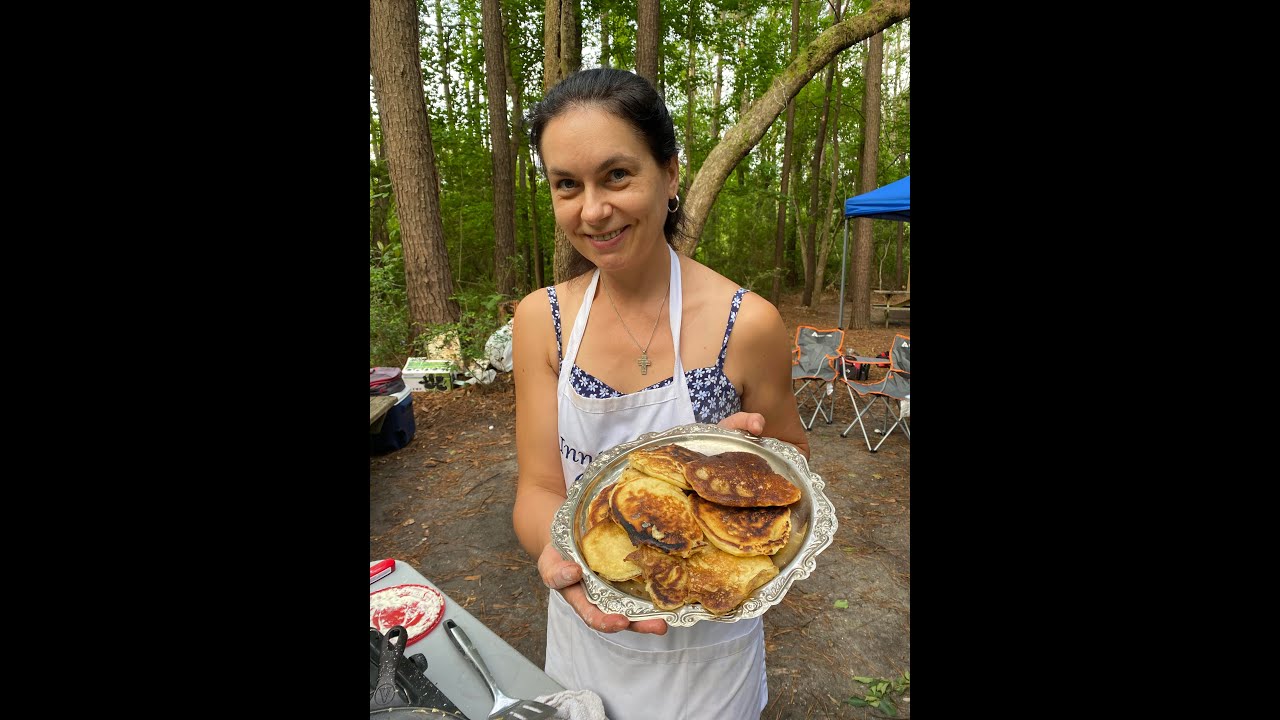 Camping 2023 with kids. Cooking from scratch, Sourdough Pancakes, and Duck Eggs (VIDEO)