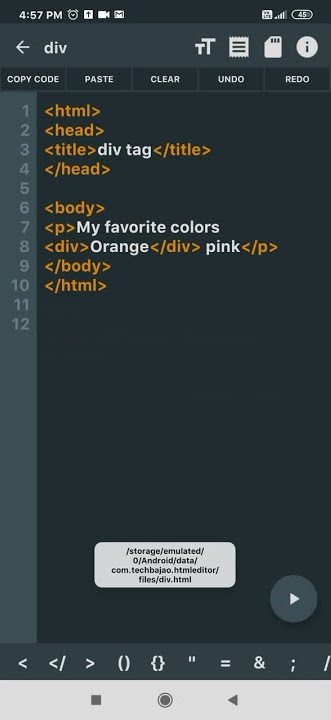 div tag in HTML