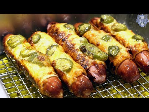 Jalapeno Cheese Hot Dog & Almond Cream Cheese Stick Pretzels / Korean street food