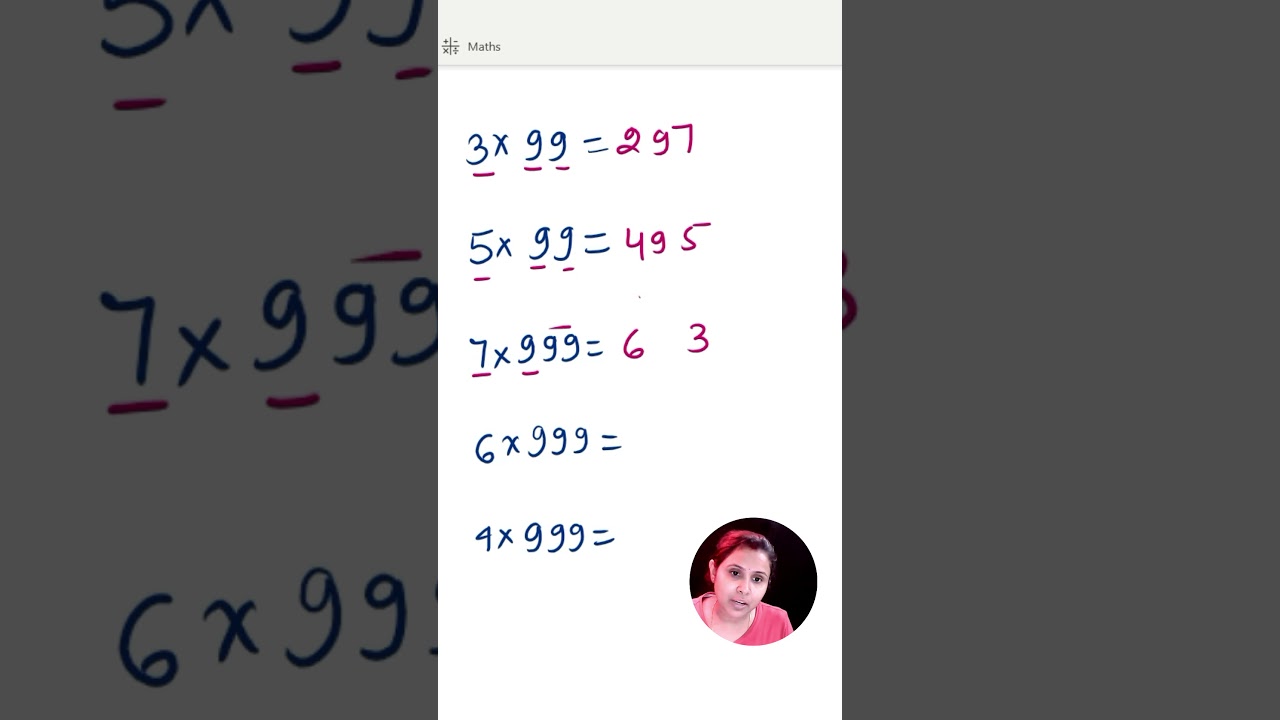 👉Trick for multiply any number by 9, 99, 999... Etc 