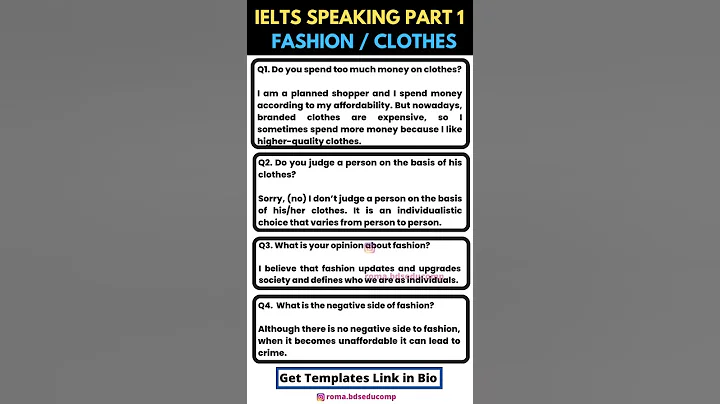 IELTS Speaking Part 1 |  fashion / clothes - DayDayNews