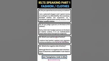 Thumbnail of IELTS Speaking Part 1 |  fashion / clothes