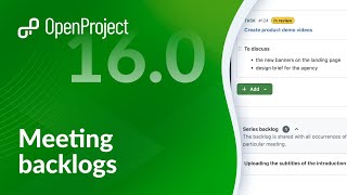 OpenProject Release 16.0.0: Meeting backlogs