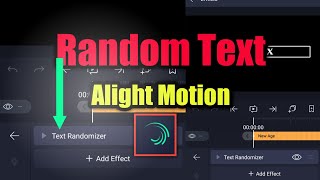 Random text effect in alight motion