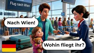 ✈️ Traveling with Kids at the Airport | SLOW &amp; EASY German Story for Beginners