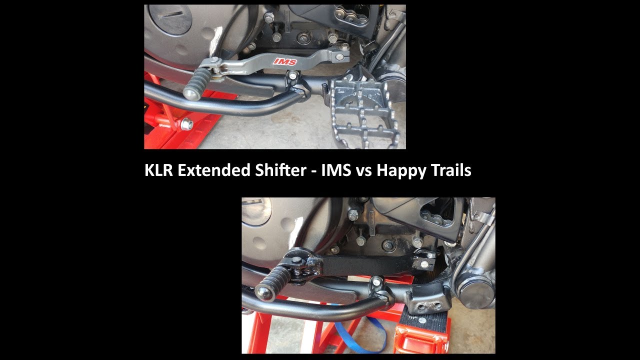 Ride Home and KLR Extended Shifter Comparison - IMS vs Happy Trails