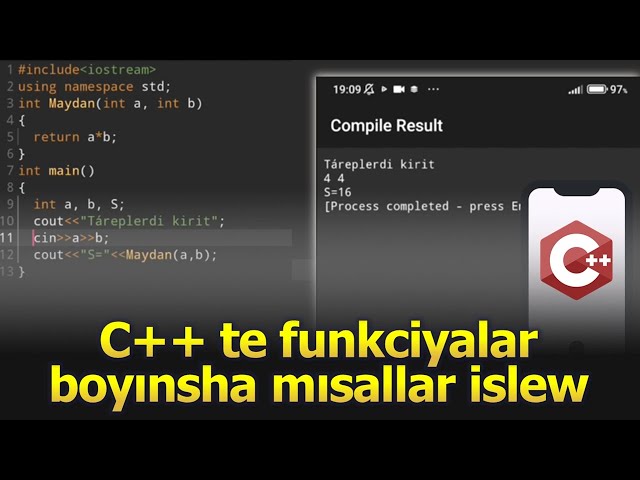 C++ te funkciyalar boyınsha mısallar islew class=