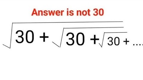 √30+√30+ √30+.. Answer is not 30. 99% failed! #gmat #math #logicalstation