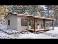 Modern 1-Story Tiny House with a Slanted Roof & Wooden Porch | Living Design Tiny House