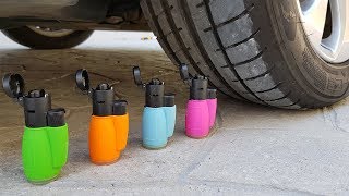 Crushing Crunchy & Soft Things by Car! EXPERIMENT: LIGHTER VS CAR screenshot 3