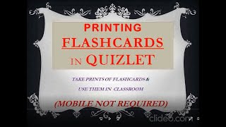 PRINTING FLASHCARDS FROM QUIZLET