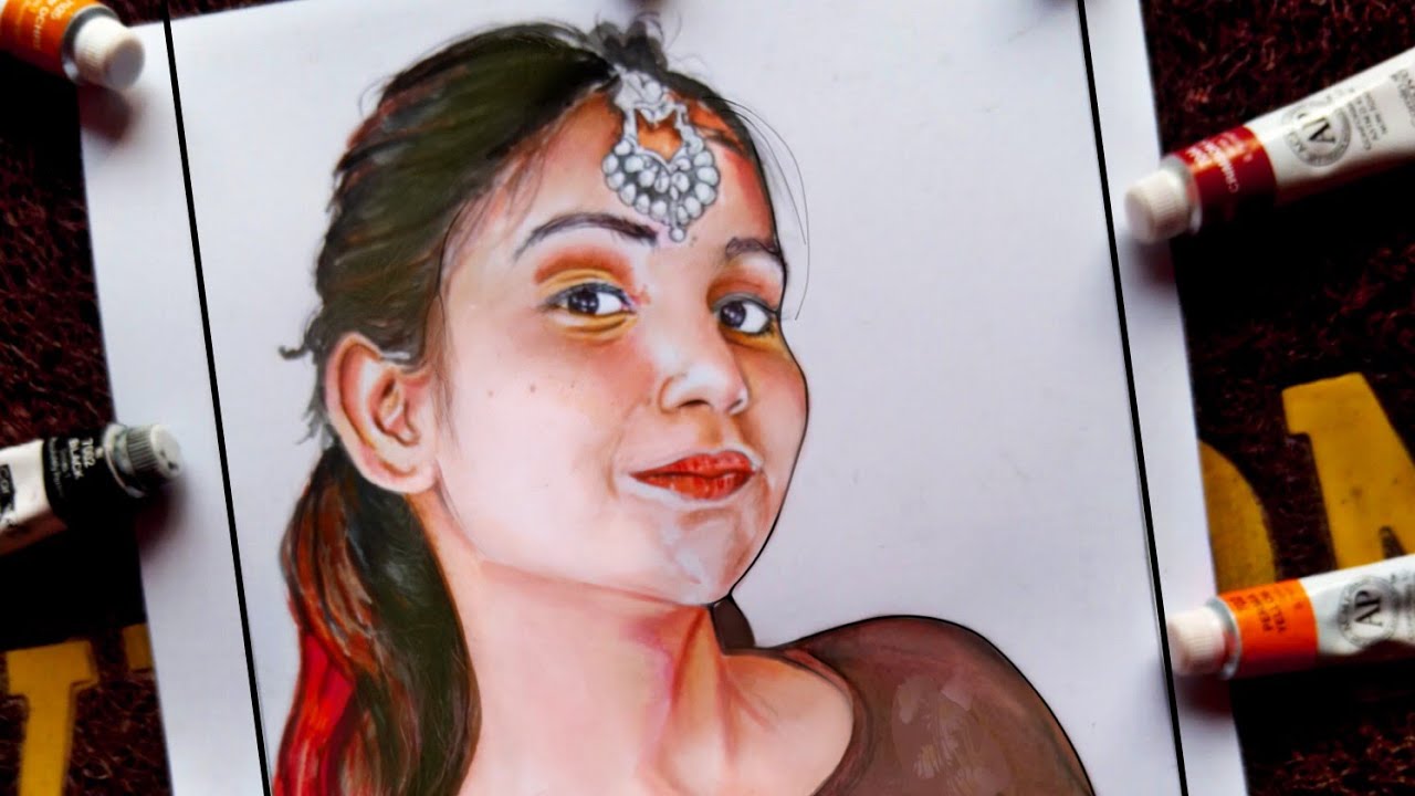 Watercolor portrait painting of a girl |Artist Jatin Rana | Youtube ...