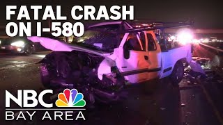 Wrong-way fatal crash shuts down lanes of westbound I-580 in Oakland