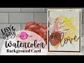Easy Watercolor Background Mixed Media Card @scrapbook