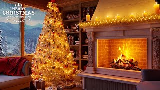 Instrumental Christmas Music with Crackling Fireplace  Relaxing Fireplace Ambience