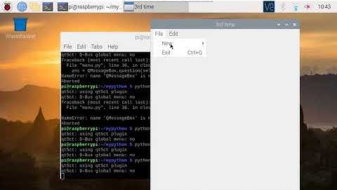 라즈 python qt5 (메뉴,상태표시줄)