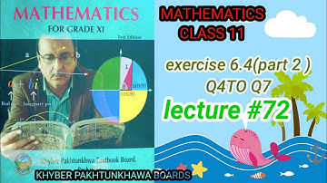 LECTURE #72 EXERCISE 6.4 (PART 2) (Q4 TO Q7) UNIT 6 FIRST YEAR MATH KPK BOARDS (PROBABILITY)