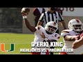 Miami D'Eriq King Wills Team To Road Victory Over Virginia Tech