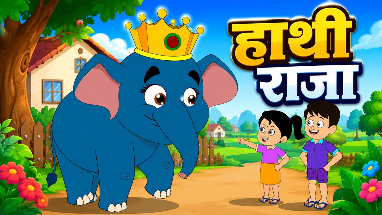 Hathi Raja Kahan Chale | हाथी राजा | Hindi Rhymes For Children | Hindi Balgeet | Riya Rhymes