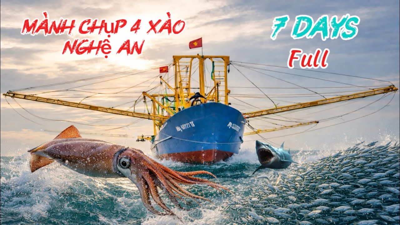 Full 7 ngày trải nghiệm mành chụp 4 xào vỏ sắt nghệ an | Ngư dân đánh bắt cá mực bội thu 