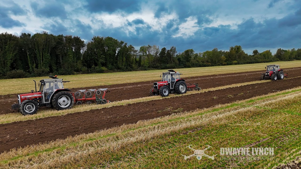 Massey Fergusons Ploughing! A 390T, 372 &365