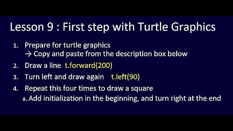 Kids Python Challenge, Lesson 9: First step with Turtle graphics