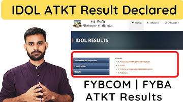 IDOL Results Declared 2021|  FYBCOM ATKT Results | FYBA ATKT Results | IDOL Mumbai University