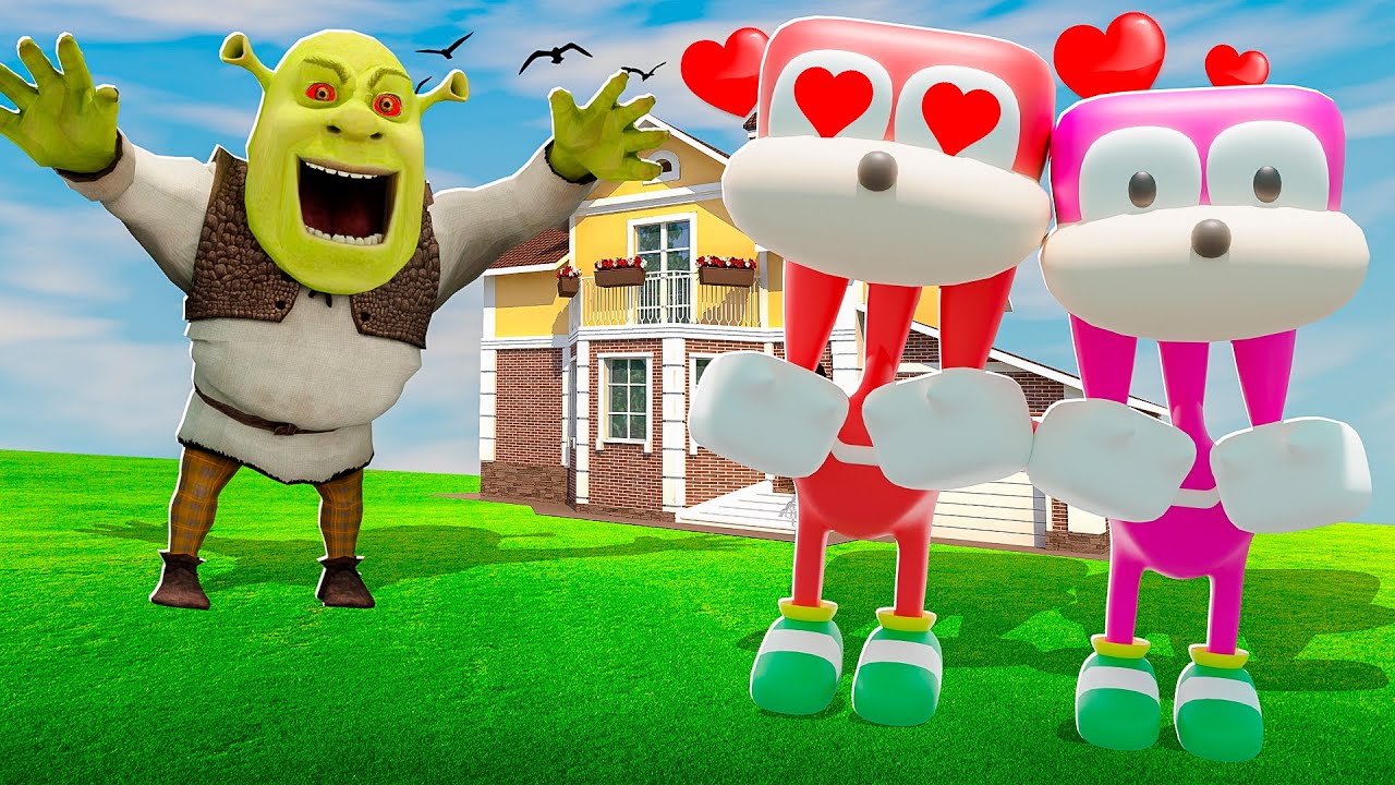 RED KNUCKLES 💖 SAVE Kids House 🏠 From 3D SANIC CLONES MEMES In Garry's