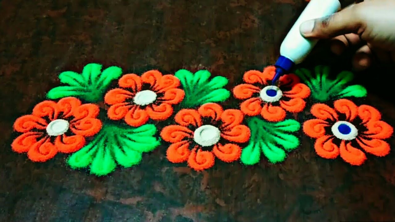Tricolour rangoli for republic day border rangoli design for