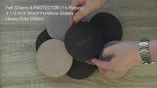 Felt Furniture Sliders X-PROTECTOR for Hardwood Floors 16 PCS - Move Your Furniture Easily & Safely!