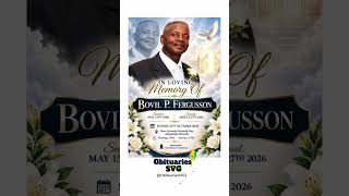 Bovil Fergusson | Funeral Announcement #ObituariesSVG #Obituaries #SVG