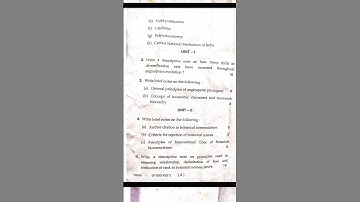 Taxonomy of Angiosperms Question paper