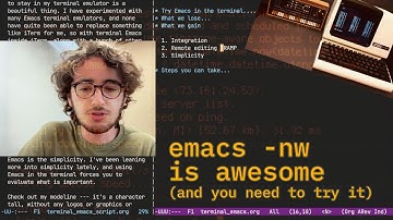 nobody knows that using Emacs in the terminal is so great