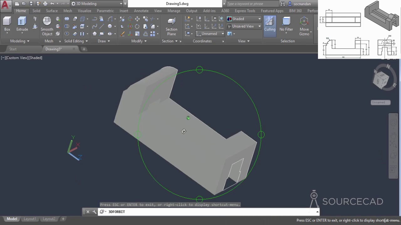 how to make a simple cad drawing, slidable bolt - YouTube