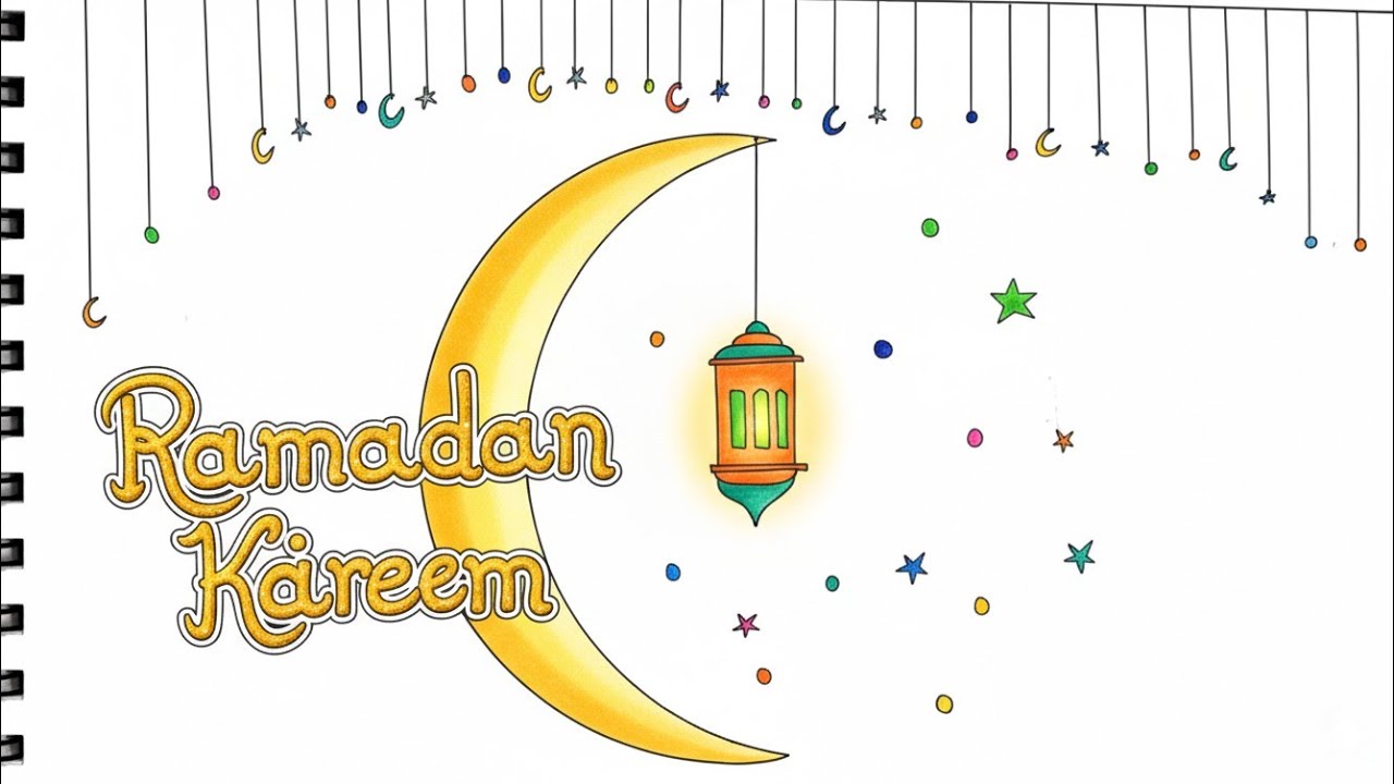 Ramadan Kareem Drawing easy - step by step drawing / Ramzan mubarak drawing easy / Eid Mubarak Art