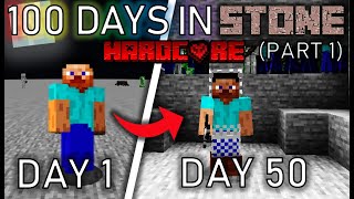 I Survived 100 Days In A HARDCORE Stone Only Minecraft World (Part 1)