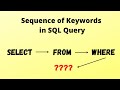 Sequence of KEYWORDS while writing a SQL query #sql #databases #learnsql