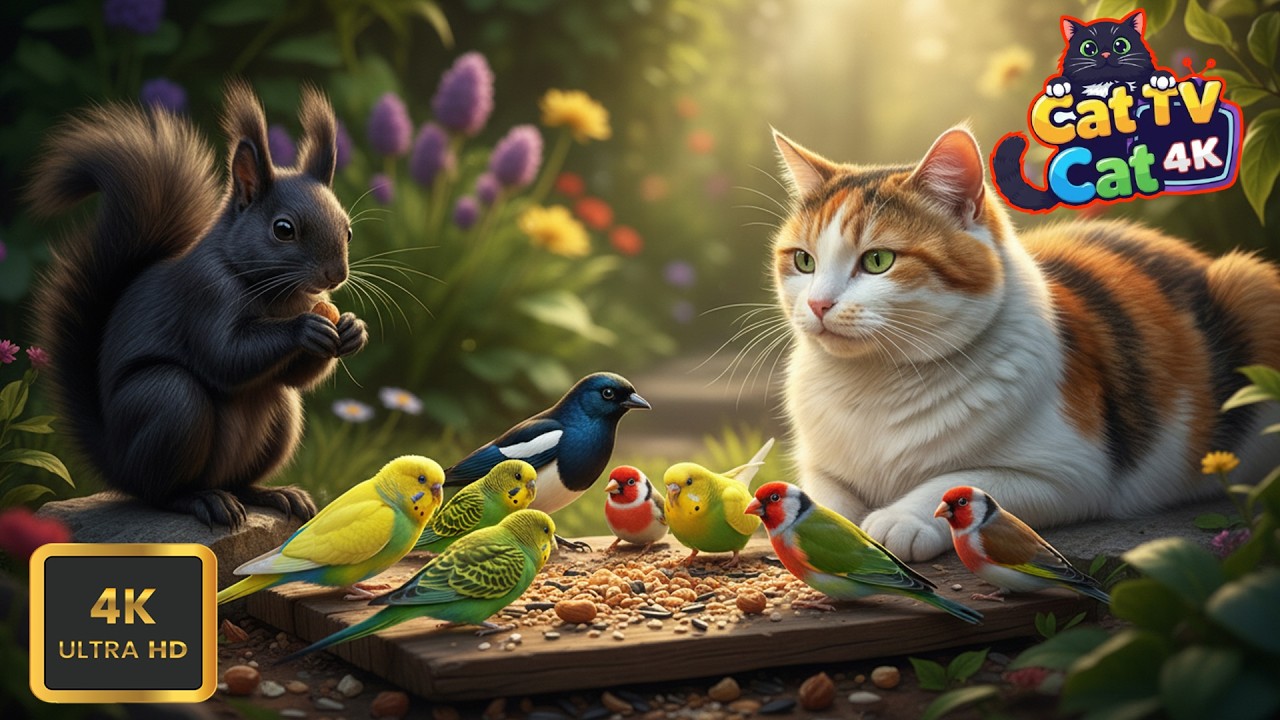 Cat TV 😺 Озорные Птицы И Белки Для Скучающих Кошек 4K HDR | Cat TV 4K