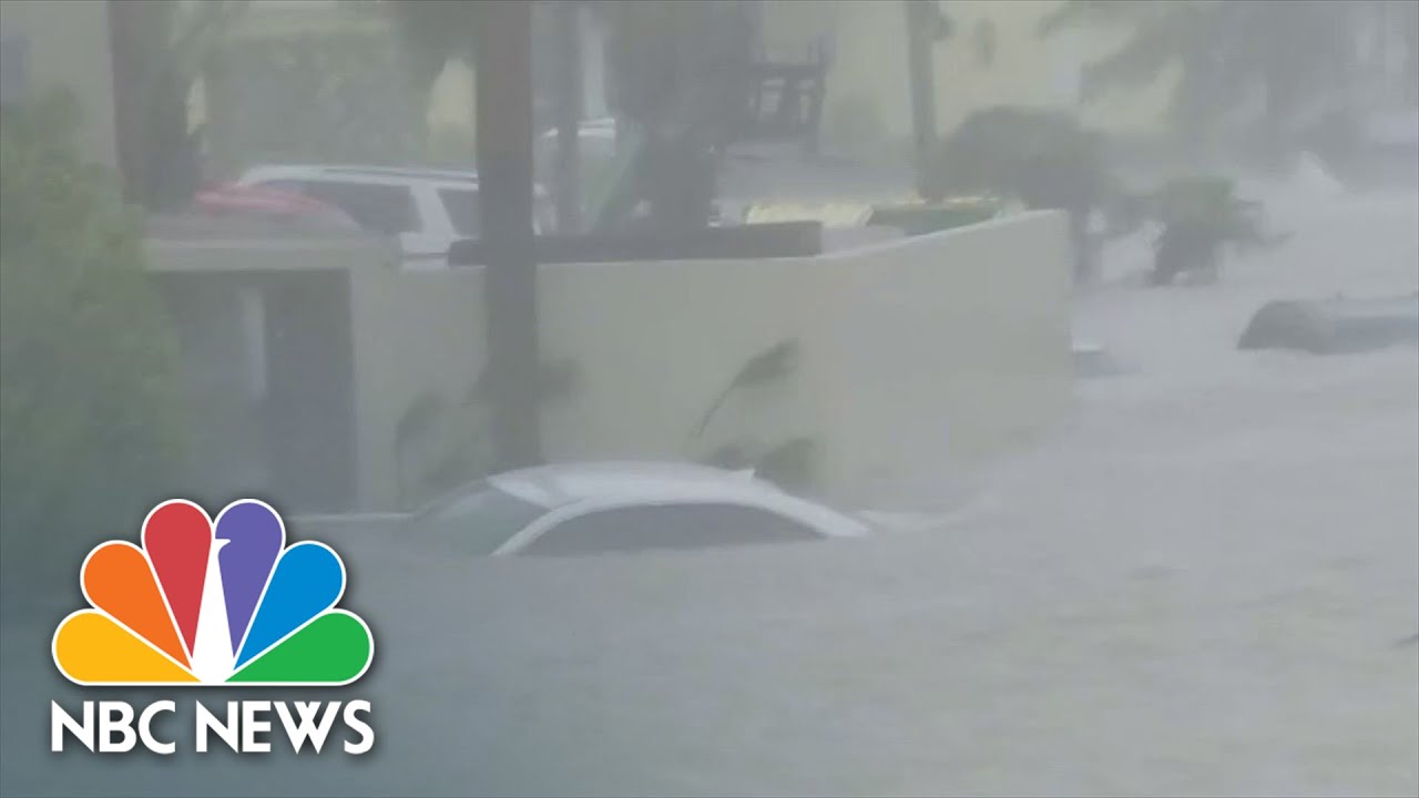 Cars Submerged As Hurricane Ian Brings Ocean Into Streets