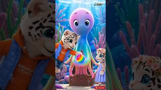 🐙 OCTOPUS RAINBOW INK SPLASH 🌈😱 #shorts #viralshorts
