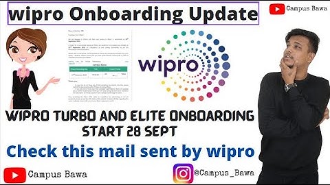 Wipro onboarding update | wipro Turbo start sending mails | Wipro turbo | Wipro elite #campusbawa