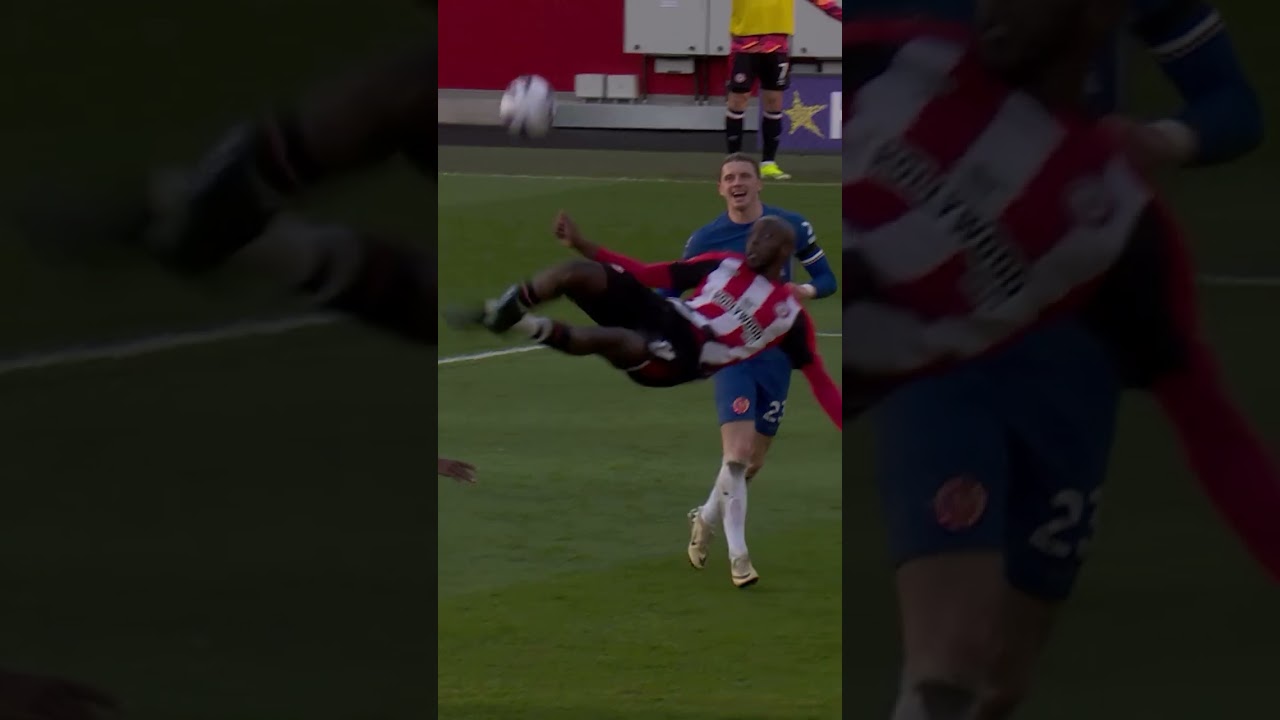 Premier League | Brentford FC 2-2 Chelsea | 2024 | Yoane Wissa Bicycle Kick Goal