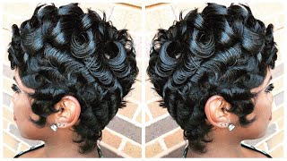 PIN CURLS ON PIXIE CUT | BETTY BOOP STYLE by @CRAZYABOUTANGEL | iDESIGN8