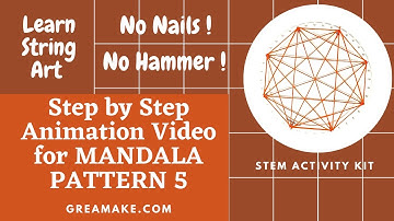 Animation Tutorial DIY MANDALA PATTERN 5 GreaMake String Art without Nails & Hammer Math STEM Kit