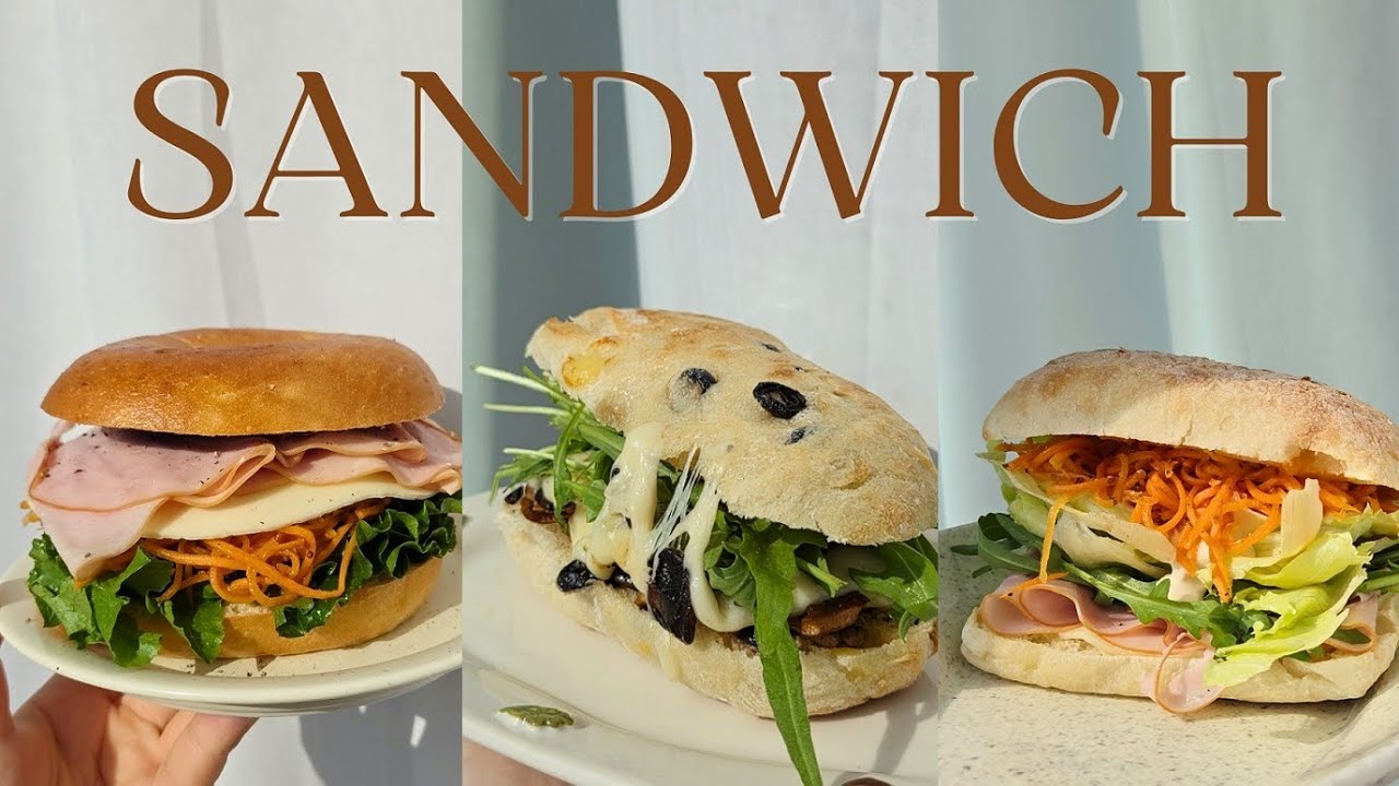 샌드위치 만들기 브이로그 | 당근라페 트러플살사 발사믹버섯 샌드위치빵 소분