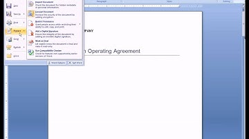 Password Protecting Documents in Office 2007